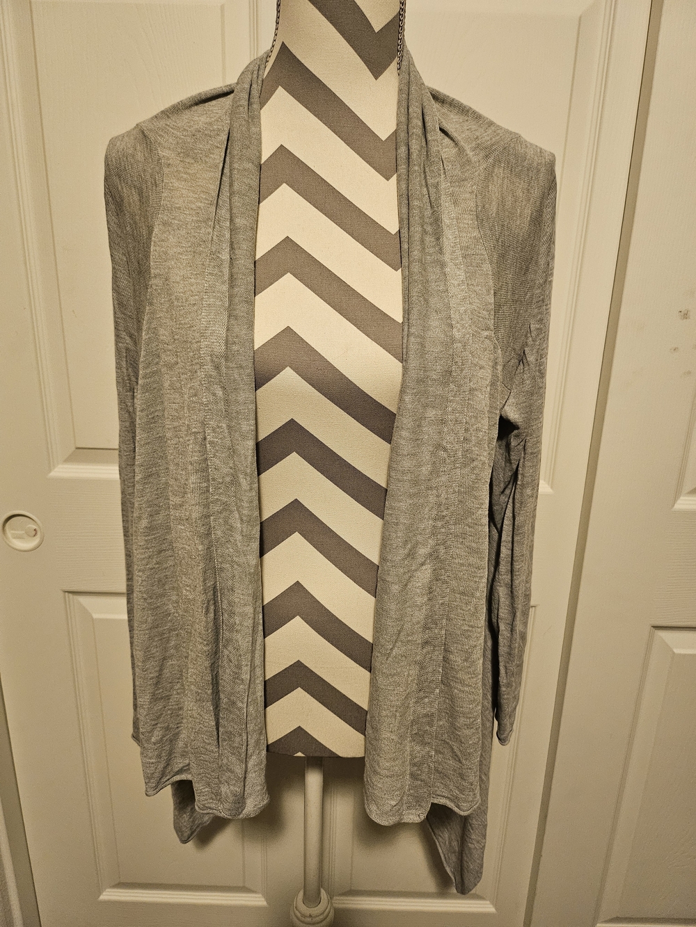 H&M Light Gray Open Front Draped Cardigan